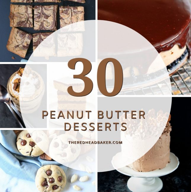 Calling all peanut butter lovers! Check out this collection of 30 peanut butter desserts to satisfy any peanut butter craving you may have!