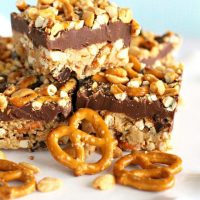 Chocolate Peanut Butter Pretzel Bars