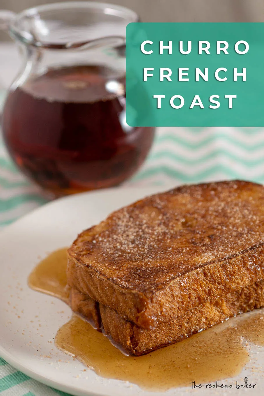 Churro French toast is a fun twist on a brunch classic. Rich brioche French toast is coated in cinnamon sugar, reminiscint of the Spanish treat.