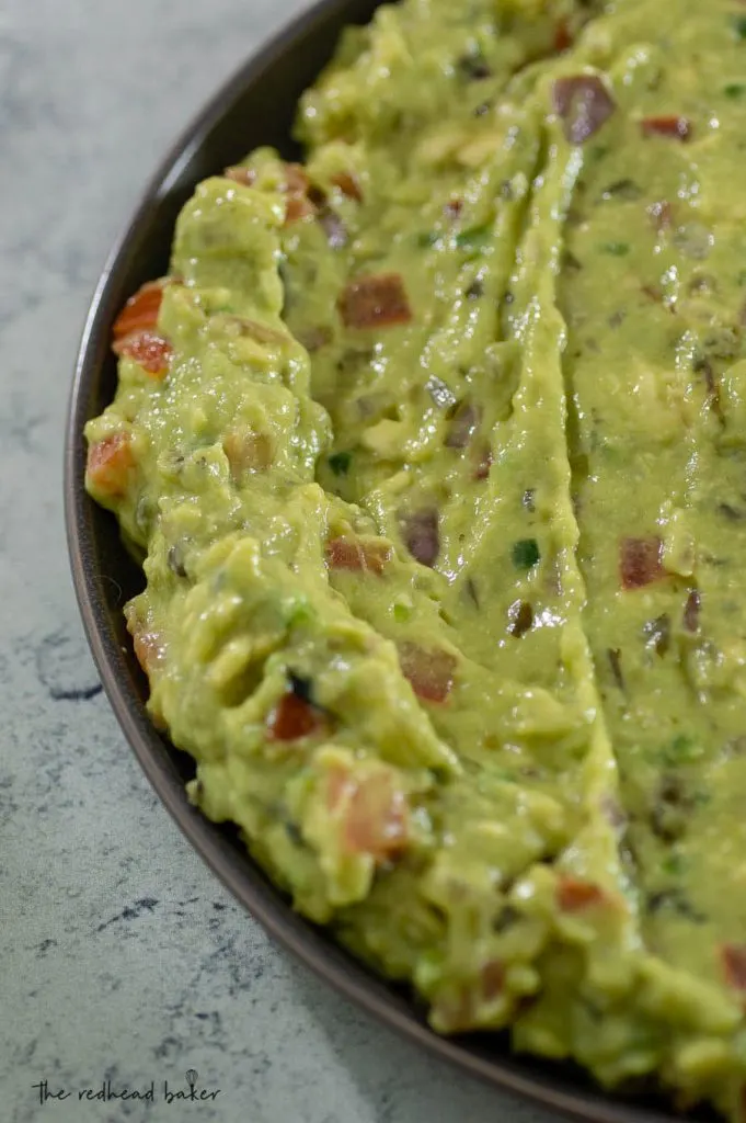 A plate of traditional guacamole