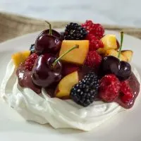 Pavlova with Cherry-Lime Curd