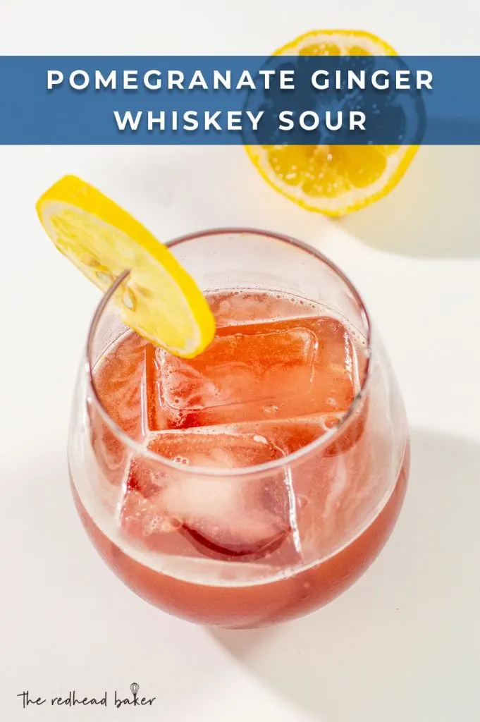 This pomegranate ginger whiskey sour cocktail is like autumn in a glass. It's easy enough to make any weeknight, but fancy enough for any holiday!