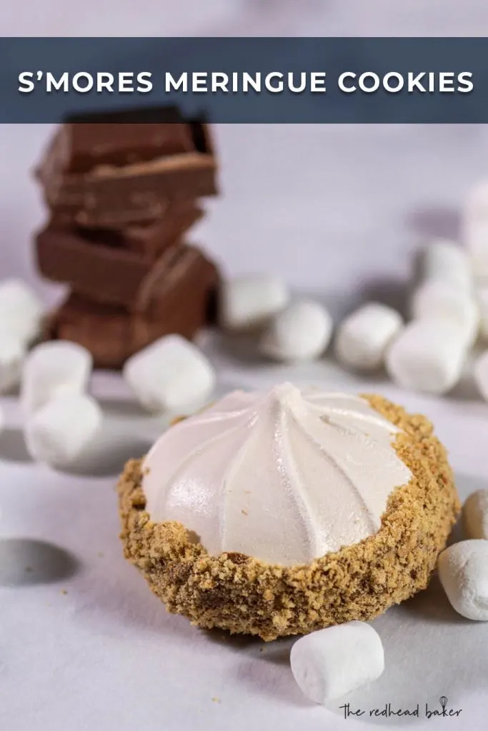 Light and airy s'mores meringue cookies are coated in milk chocolate and graham cracker crumbs. This dessert is naturally low in calories! 