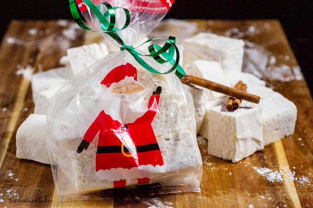 A bag of homemade eggnog marshmallows