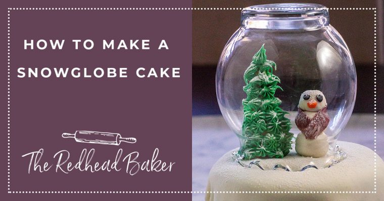 This adorable snow globe cake is a delicious centerpiece for your holiday dessert table. Large crowd? Make more than one! #ChristmasSweetsWeek