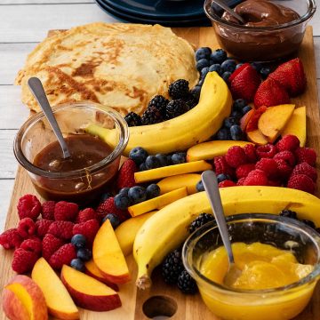 A close-up of a crepe board