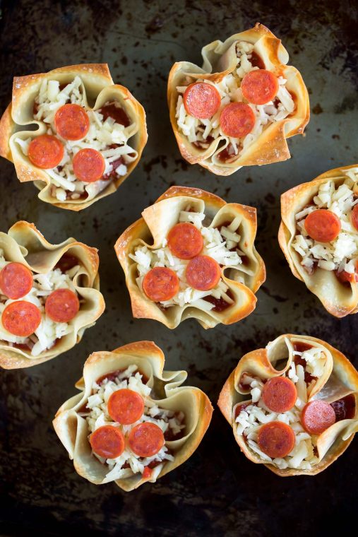 Wonton Pizza Cups