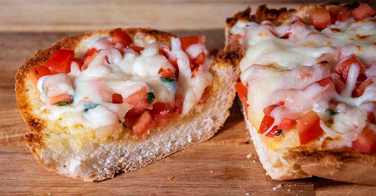 Cheesy Bruschetta Garlic Bread — The Redhead Baker