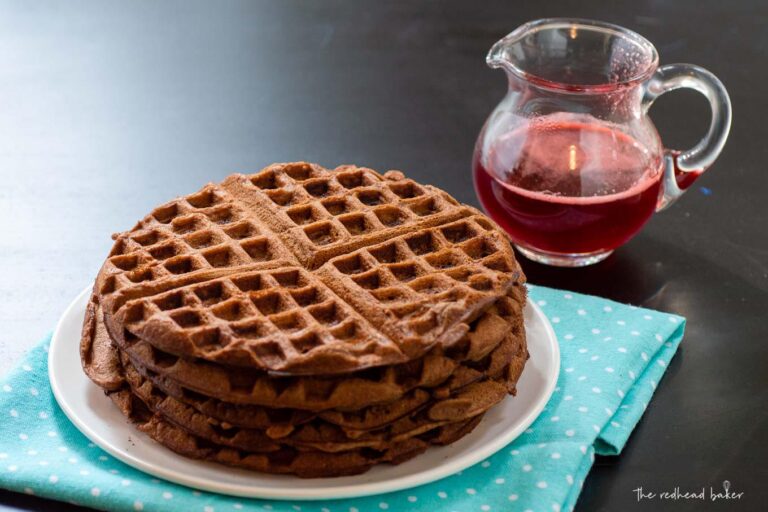 Nutella Waffles with Strawberry Syrup by The Redhead Baker