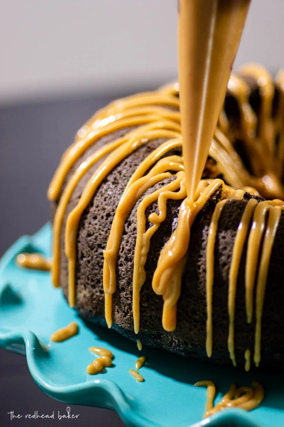 Chocolate Peanut Butter Swirl Bundt Cake