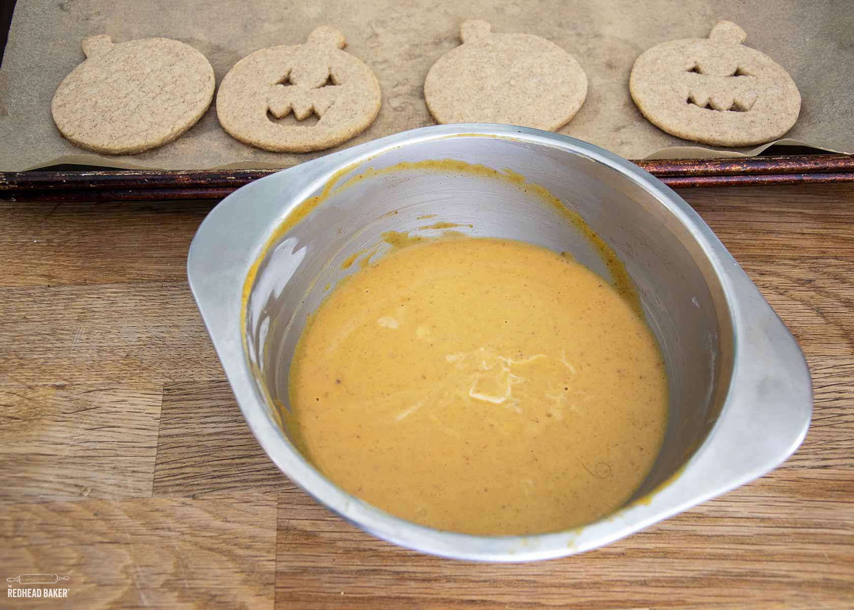 Pumpkin ganache before being whipped.